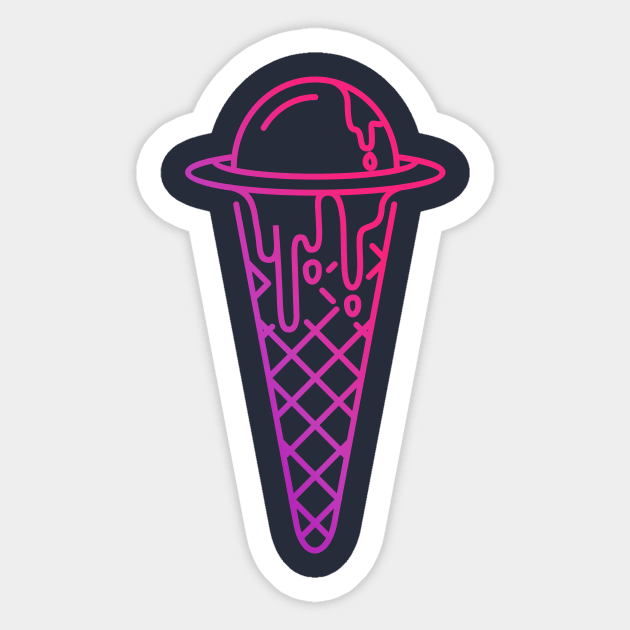 Ufo Ice Cream Ufo Sticker TeePublic